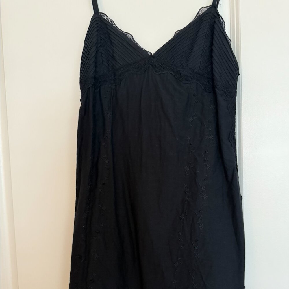 Zara Embroidered Black Mini Dress